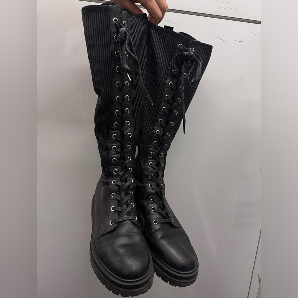 Gianvito Rossi Black Lace-Up Boots